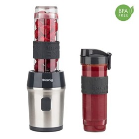 H.Koenig Mini Blender Smoothie Transportable Compact 570mL SMOO9 Sans BPA Puissant 300W, Mixeur à Smoothie 2 Bouteilles Porta