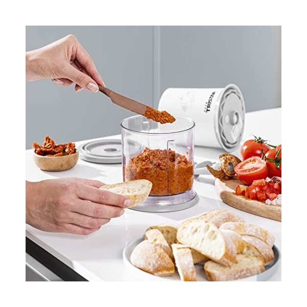 Tristar BL-4020 Mini hachoir, Hache et réduit en purée, Blanc, Bol 0,5 L - 200 W