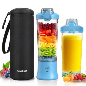 Mini mélangeur personnel portable avec manchon isotherme pour milkshakes et smoothies – Mini mélangeur de 591 ml avec 6 lames