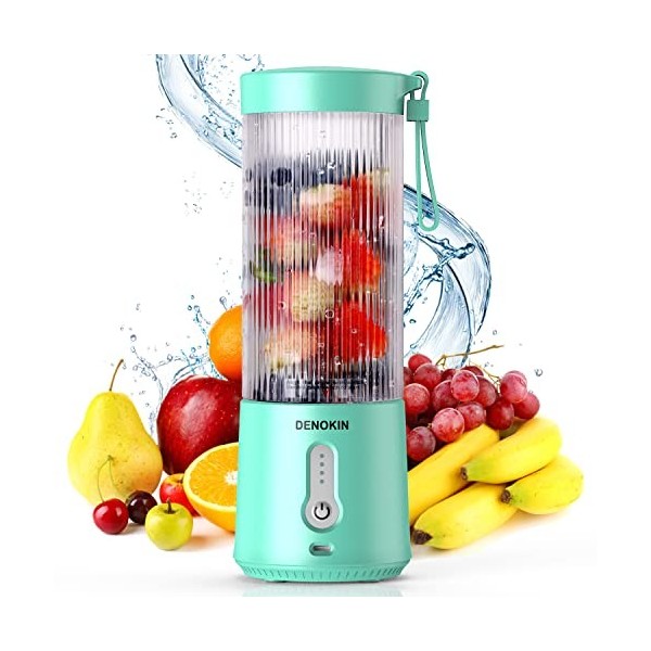 Mixeur portable, mixeur de taille personnelle pour smoothies et milkshakes, mini mixeur rechargeable par USB avec moteur plus