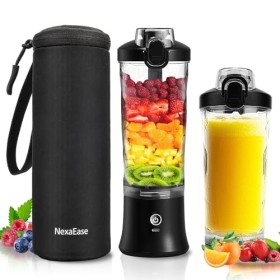 Mixeur personnel portable avec manchon isotherme pour shakes et smoothies – Mini mixeur de 600 ml avec 6 lames, couvercle de 
