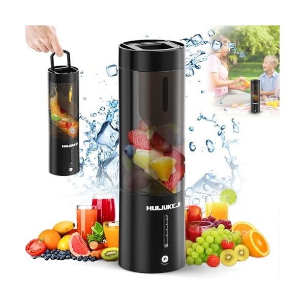 QYCHHJ Mixeur portable de 425,2 g pour shakes et smoothies, mini mélangeur avec 6 lames, chargeur magnétique pour nourriture 