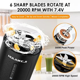 QYCHHJ Mixeur portable de 425,2 g pour shakes et smoothies, mini mélangeur avec 6 lames, chargeur magnétique pour nourriture 