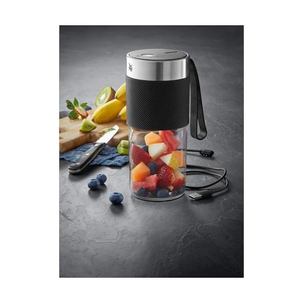 WMF Kitchen Minis Mix on the Go 300 ml, mini-mixeur à emporter, machine à smoothie USB, mixeur personnel rechargeable, mixeur