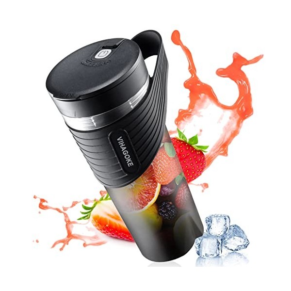 SESOCSEO Mixeur Portable, Smoothie Mixer de 460 ml avec Batterie Rechargeable 4000mAh, Mini Mixeur avec Paille en Silicone, C
