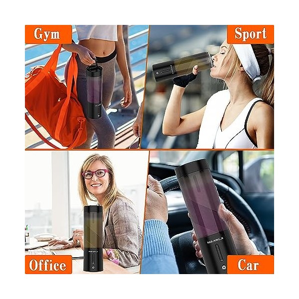 460ml Mixeur portable, Mixeur personnel pour smoothies et milk-shakes, Machine électrique à 6 lames Rechargeable par USB Mini