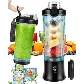 Dreamhigh® Blender Portable, 600ml Blender Smoothie avec 6 Lames, 4000mAh Fresh Juice Blender Donne 20 Tasses de Jus pour Voy