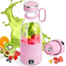 Mixeur Portable, Mini Blenders de 350ml avec Affichage Led Intelligent, Blender Smoothie Rechargeable par Usb Pour le Fitness