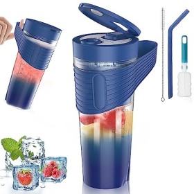 Mixeur portable, 460 ml Mixeur personnel pour smoothies et milk-shakes, Machine électrique à 6 lames Rechargeable par USB Min