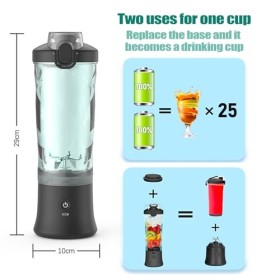 Idota 600 ml Mixeur Portable Blender Smoothie avec 6 Lames, USB Rechargeable Blender Portable pour Salle de Sport, Bureau, Ca