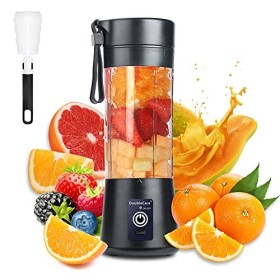 Mixeur Portable, Mixeur électrique USB, Mini Mélangeur Portable pour Shakes et Smoothies, jus, 380 ml, 6 lames idéales pour M