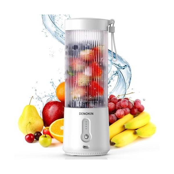 Mixeur portable pour smoothies et milk-shakes, 450 ml, blender portable USB, mini mixeur à emporter pour le sport, les voyage