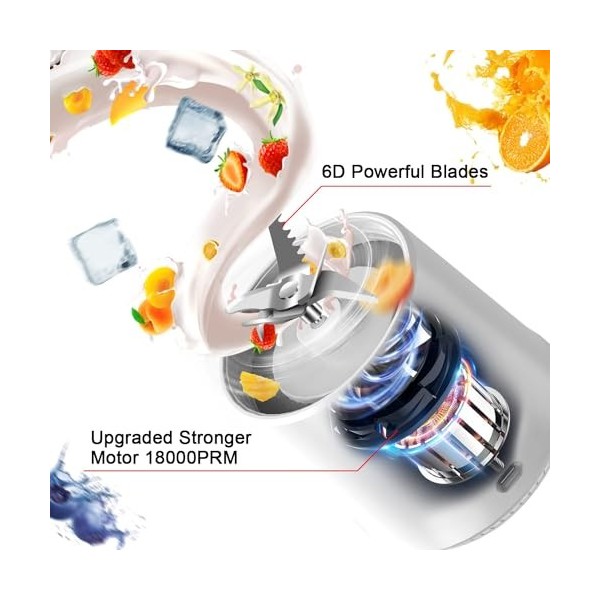 Mixeur portable pour smoothies et milk-shakes, 450 ml, blender portable USB, mini mixeur à emporter pour le sport, les voyage