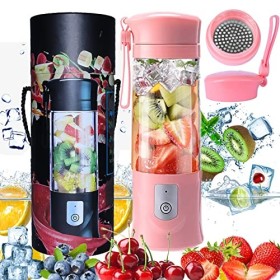 Portable Mixeur des Fruits Rechargeable USB,Mini Blender pour Smoothie, Milk-shake,Jus de fruits,Blender Portable 350-420ml 6