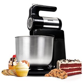 Duronic SM3 Batteur électrique sur socle de 300W avec bol de 4 litres 2 Batteurs 2 Crochets à pétrir 1 Fouet Idéal pour battr