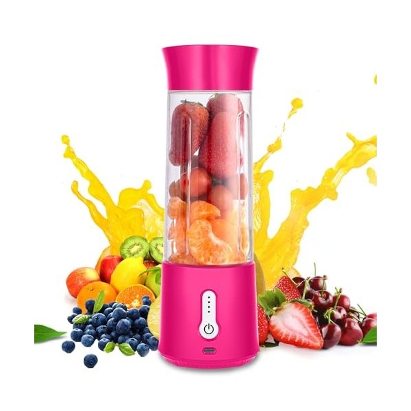 Liphier Mixeur mélangeur portatif - Mini taille personnelle pour mélange de jus de fruits et smoothie - Rechargeable par USB 