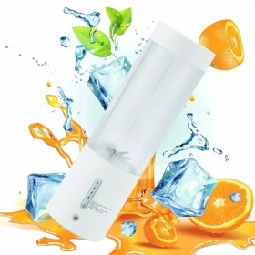 SH-RuiDu Mixeur personnel de 450 ml, mini mélangeur à smoothie portable, rechargeable par USB, sans fil, avec 6 lames puissan