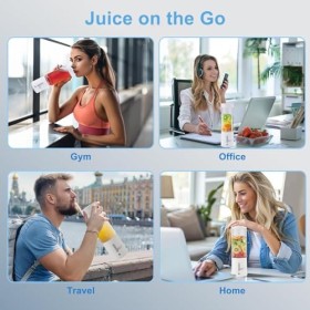 Mini mélangeur portable USB de type C rechargeable 450 ml avec 6 lames