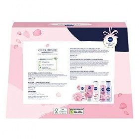NIVEA Soft Rose Indulgence Coffret cadeau pleine taille pour elle, cadeau de soins de la peau sur le thème de la rose, cadeau