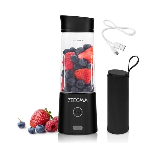ZEEGMA VITAMINE GO Mixeur Portable pour Cocktails et Smoothies 300W, Mélangeur Personnel Portable, Mini Blender Portable 450