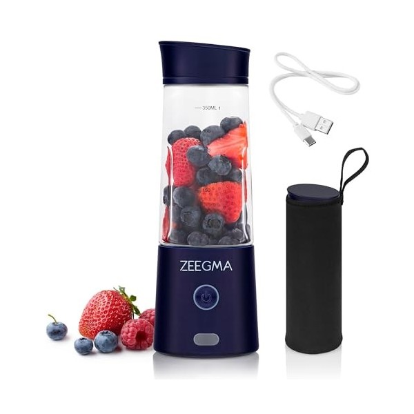 ZEEGMA VITAMINE GO Mixeur Portable pour Cocktails et Smoothies 300W, Mélangeur Personnel Portable, Mini Blender Portable 450