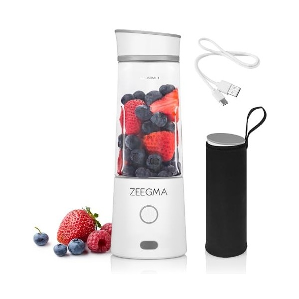 ZEEGMA VITAMINE GO Mixeur Portable pour Cocktails et Smoothies 300W, Mélangeur Personnel Portable, Mini Blender Portable 450