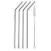 Lacor 69338 Lot de 4 pailles + brosse de nettoyage en acier inoxydable 18/10 - Passe au lave-vaisselle