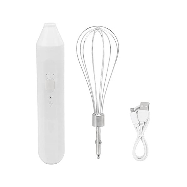 Batteur à œufs électrique, portable 1200 mAh, batterie électrique portable rechargeable par USB pour la cuisson à la maison 