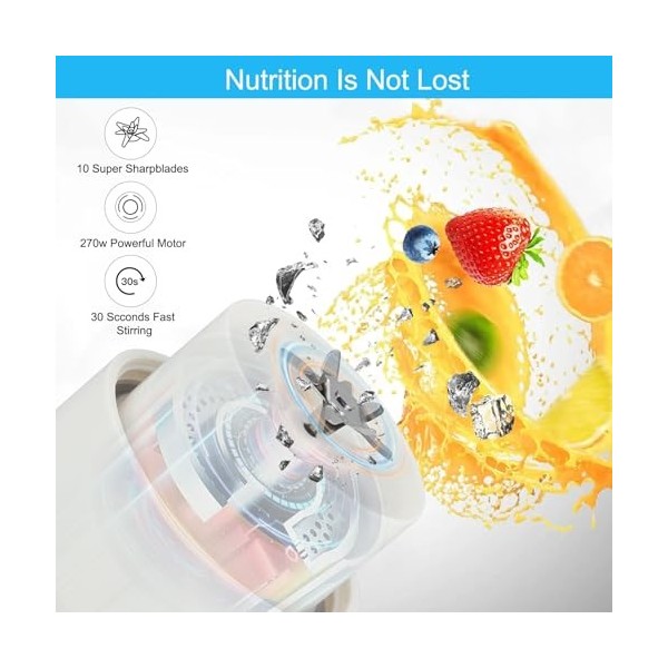 Mélangeur Portable Pour Smoothies Et Shakes, Mini Machine à Smoothie à Emporter, Mélangeur Portable, Petit Presse-agrumes Pou