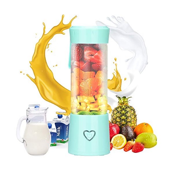 Podazz - Mixeur portable de taille personnelle pour milkshakes et smoothies - Rechargeable par USB - 6 pièces en acier inoxyd