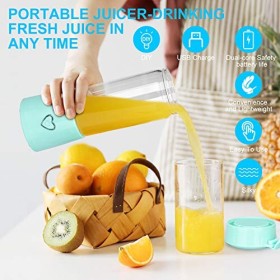 Podazz - Mixeur portable de taille personnelle pour milkshakes et smoothies - Rechargeable par USB - 6 pièces en acier inoxyd