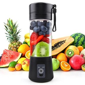 Mixeur Portable 380 ml pour Shakes et Smoothie: presse-agrumes de voyage à portion unique de taille personnelle, mini-mélange