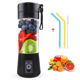 Mixeur Portable 380 ml pour Shakes et Smoothie: presse-agrumes de voyage à portion unique de taille personnelle, mini-mélange