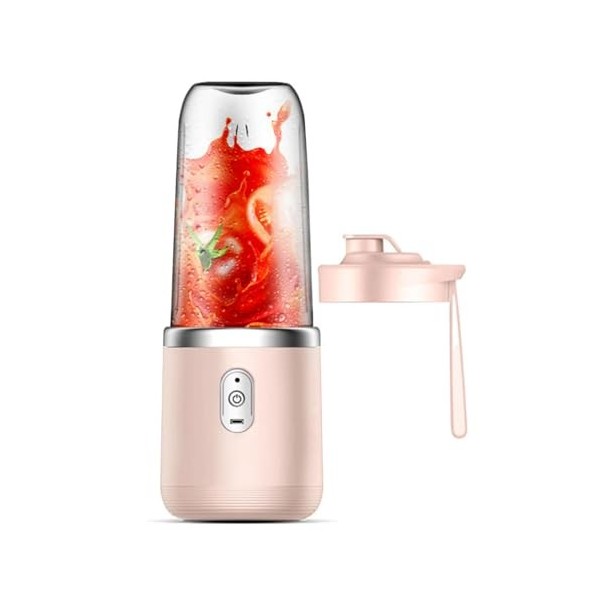 Mini presse-agrumes électrique portable de 400 ml avec couvercle à boire directement, rechargeable par USB, pour la maison, l