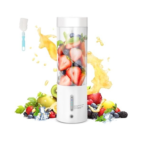 Yagosodee Mélangeur portable de 450 ml avec 6 lames pour voyage, salle de sport, bureau