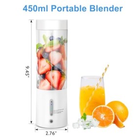 Yagosodee Mélangeur portable de 450 ml avec 6 lames pour voyage, salle de sport, bureau