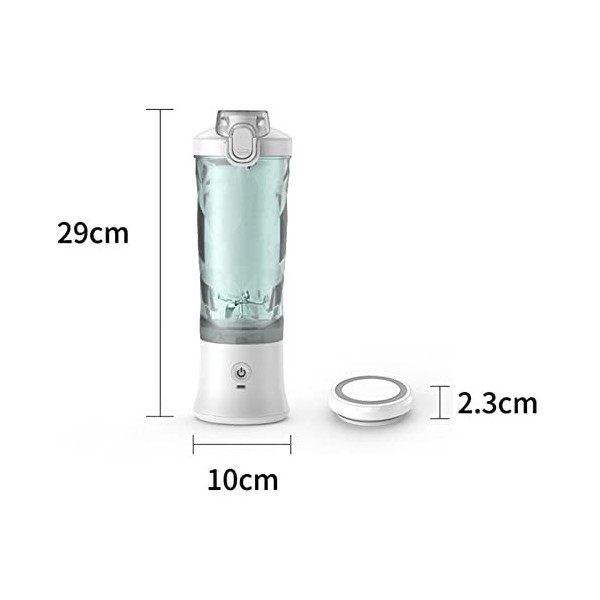 Gobelet mélangeur personnel portable rechargeable de 590 ml avec base pour smoothies et milkshakes