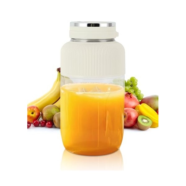 Mélangeur portable de 1 150,4 g, bol de jus portable multifonctionnel, mélangeur de voyage pour milkshakes et smoothies, rech