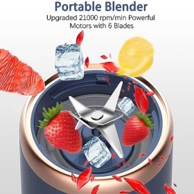 Mini mélangeur portable rechargeable par USB, mini mélangeur pour milkshakes et smoothies, 400 ml portable pour fruits et lég