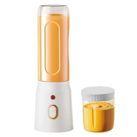 Mixeur Portable, 450ML Mini Blender Gobelet USB, Petit Mélangeur de Jus à 2 Bouteilles avec Fonction de Nettoyage Automatique