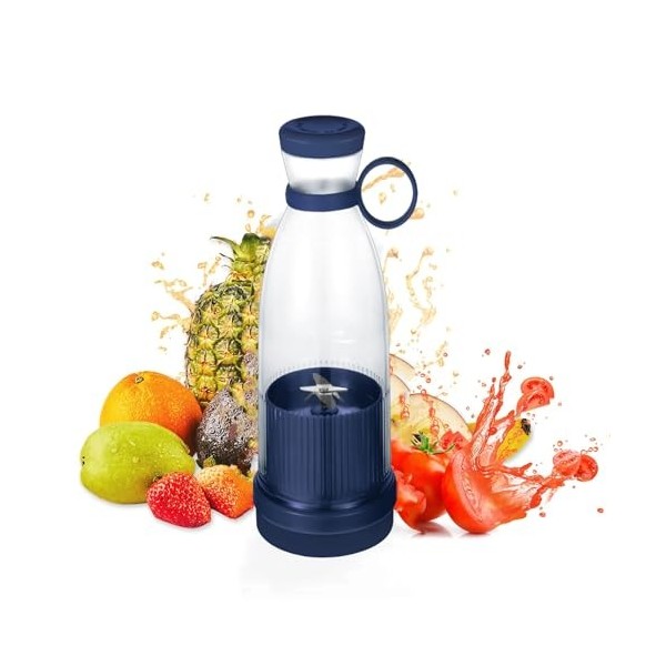 Mini mélangeur portable sans fil de 350 ml avec six lames, mini mélangeur portable pour smoothies et milkshakes