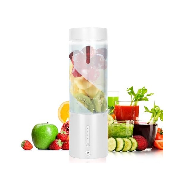 COZHYESS Mini Mixeur Blender Portable, Mini Blender USB pour Smoothie - 450ml - Bouteille sans BPA, pour Smoothie Shakes Prot