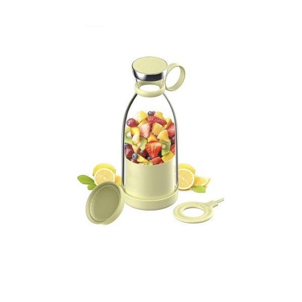 BlendinGo BlendinGo Blender à Fruits Portable 350 ML, Mélangeur à Fruits Sans Fil Avec USB Rechargeable, Presse-agrumes, Pres