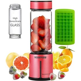Mini bouteille en verre portable rechargeable pour écraser les glaçons et les milkshakes, presse-agrumes USB sans fil, mixeur