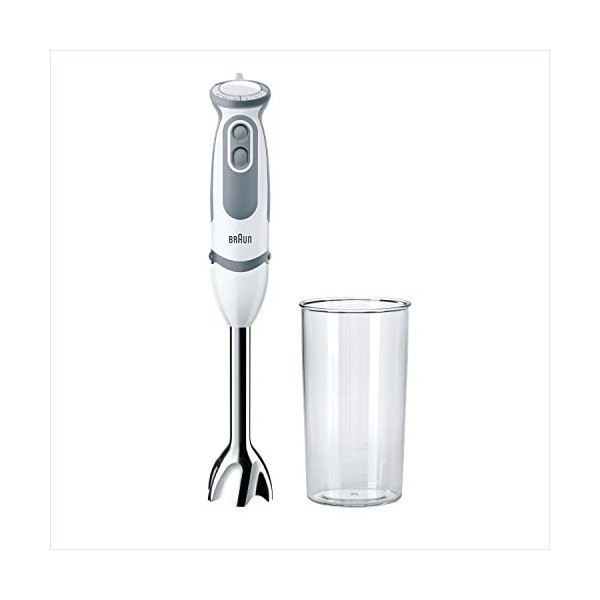 Braun MultiQuick 5 Vario MQ 5200WH, Mixeur Plongeant, Mixeur à Purée avec Pied en Acier Inoxydable, Powerbell, incl. 600 ml V