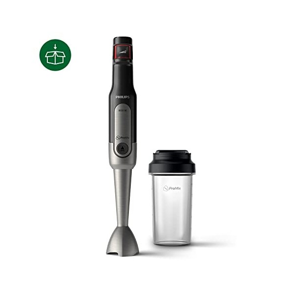 Philips Mixeur Plongeant - 800W, Système Anti-Éclaboussures, ProMix et SpeedTouch, Blanc HR2650/90