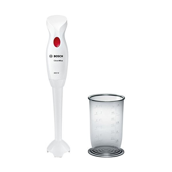 Bosch Electroménager - MSM24100 CleverMixx – Mixeur plongeant – Pied amovible en inox – 4 lames – Puissance de 400 W – Couleu...