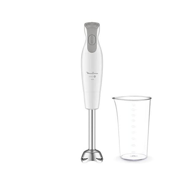 Moulinex Mixeur plongeant, 600 W, 2 vitesses, Poignée ergonomique, Pied antiéclaboussures inox, Compatible lave-vaisselle, 4 