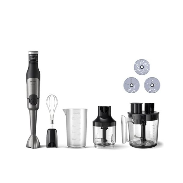 Philips Mixeur Plongeant Series 5000-3 accessoires + Robot multifonction, Puissance 1200W, Technologie ProMix, Indicateur vit