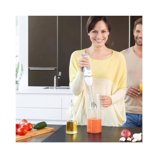 Braun MultiQuick 5 MQ5235WH, Mixeur Plongeant, 21 Vitesses et Fonction Turbo, Cloche Anti-éclaboussures, Powerbell, Easy-Clic